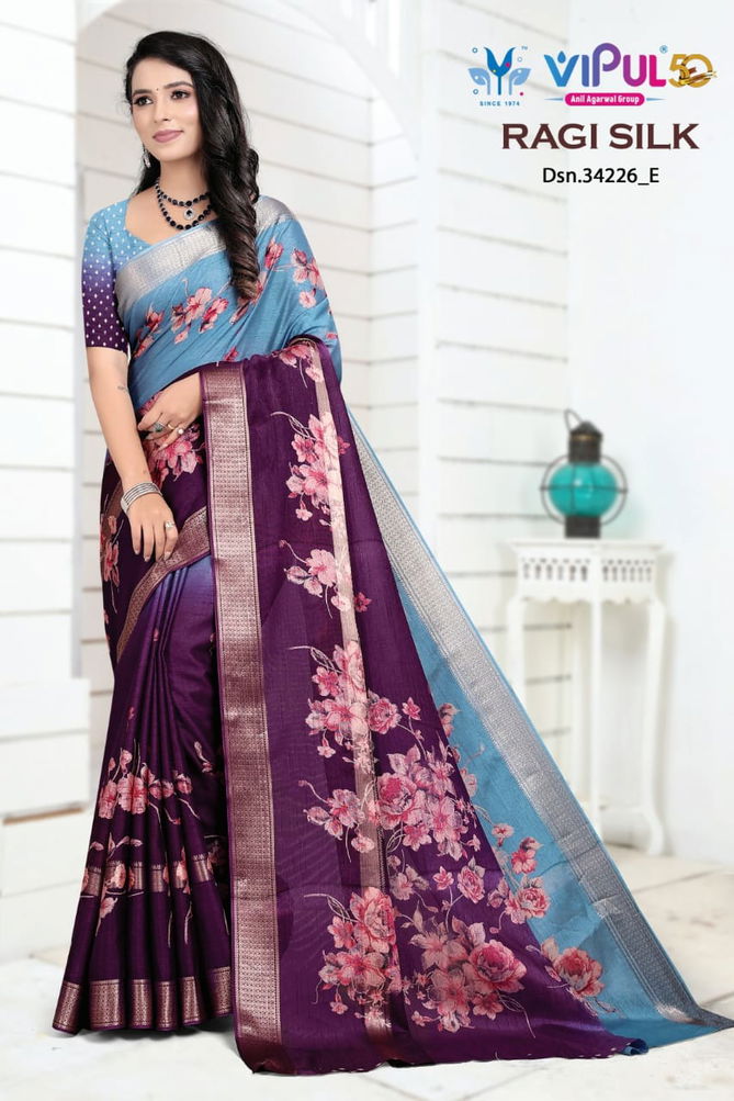 Ragi Silk 34226 By Vipul Fancy Daily Wear Saree Suppliers In India